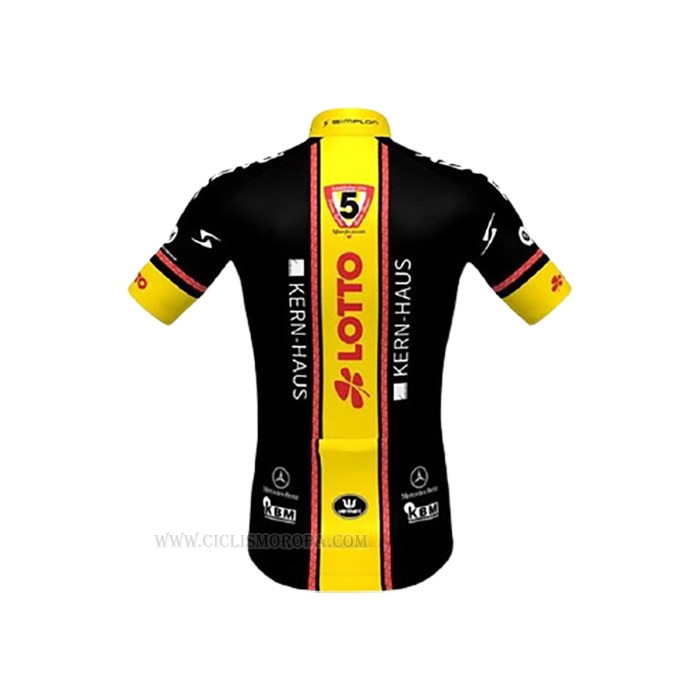 2020 Ropa Ciclismo Lotto-Kern Haus Negro Amarillo Mangas Corta y Culotte Corto